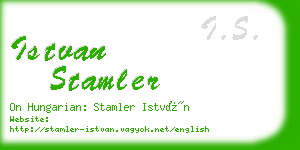 istvan stamler business card